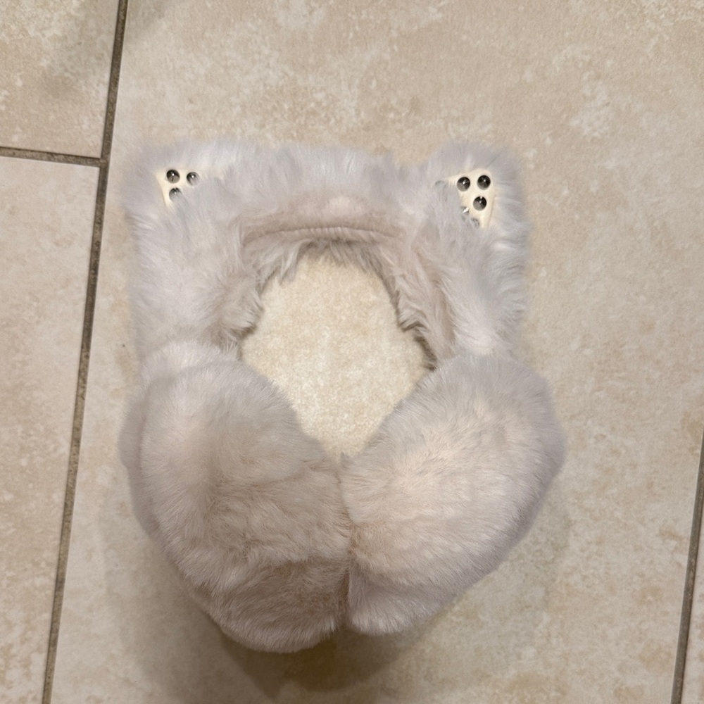 White cat ear earmuffs